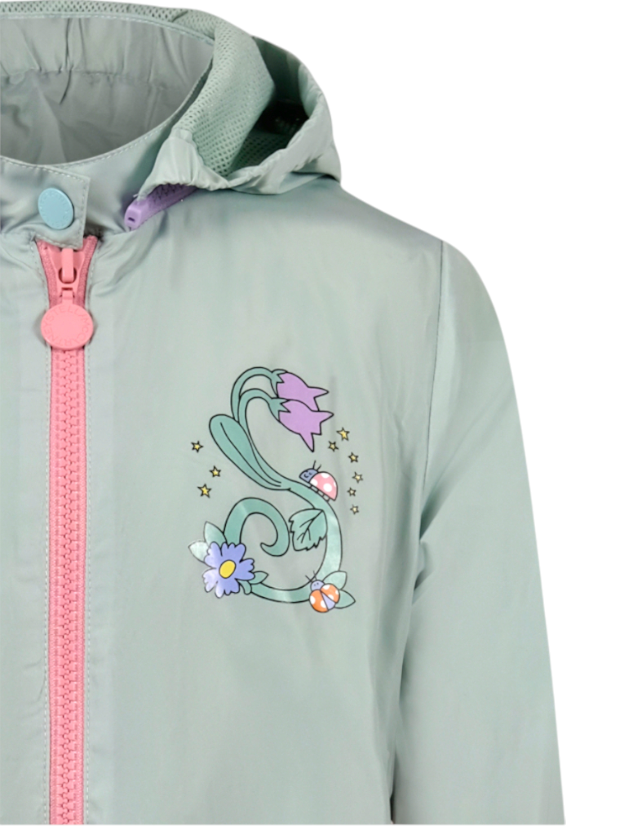 Giubbino per bambina Stella McCartney Kids verde con logo sul davanti TY2B37 Z0537 754 STELLA McCARTNEY KIDS
