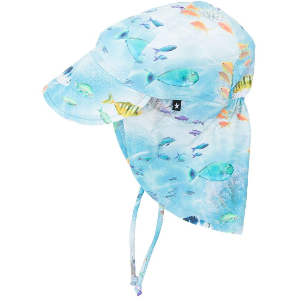 Cappello per neonato Molo azzurro con stampa di pesci blu 7S26Y302 9533 MOLO KIDS