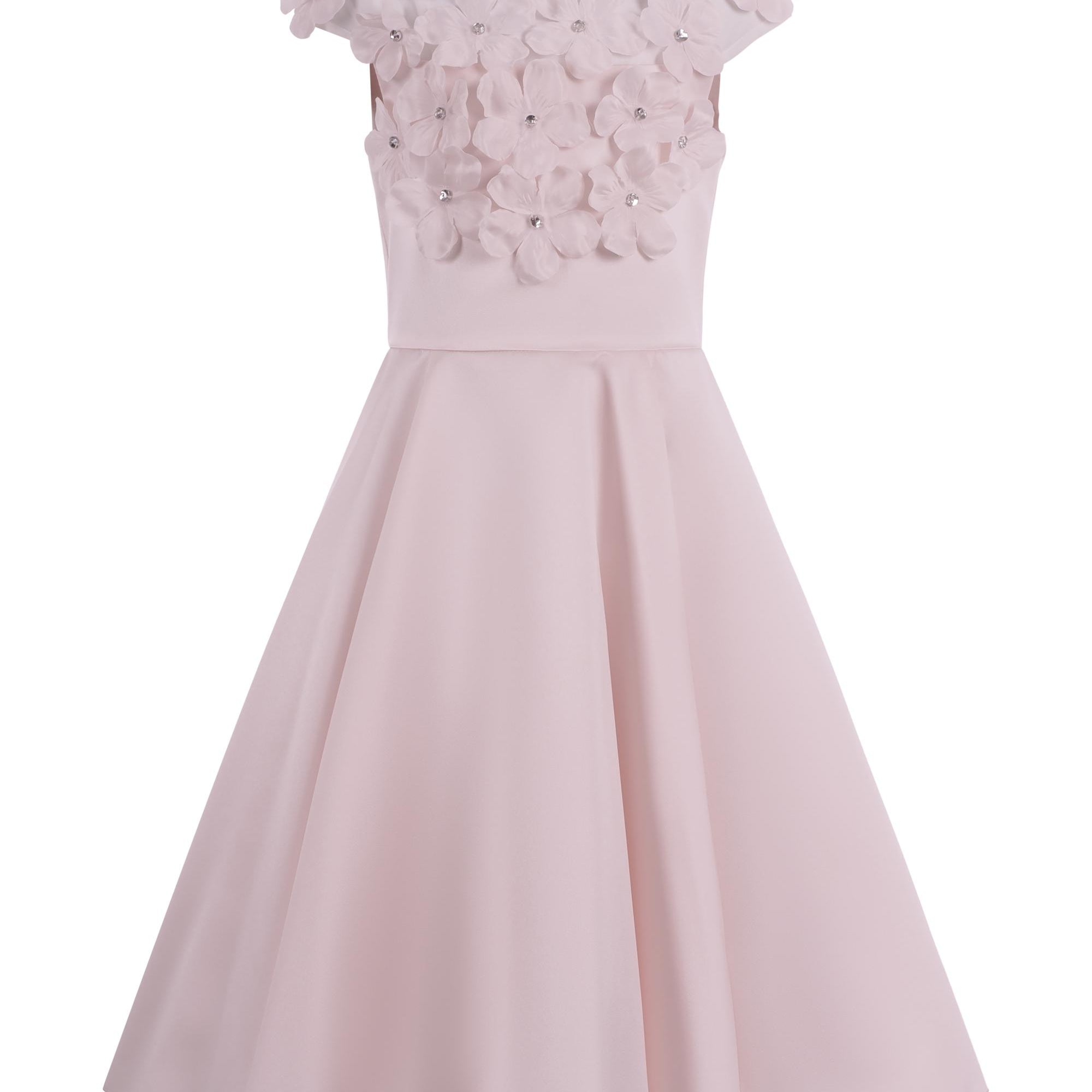 Abito per bambina Monnalisa rosa con applicazione a fiori 77G900 7121 0092 MONNALISA KIDS