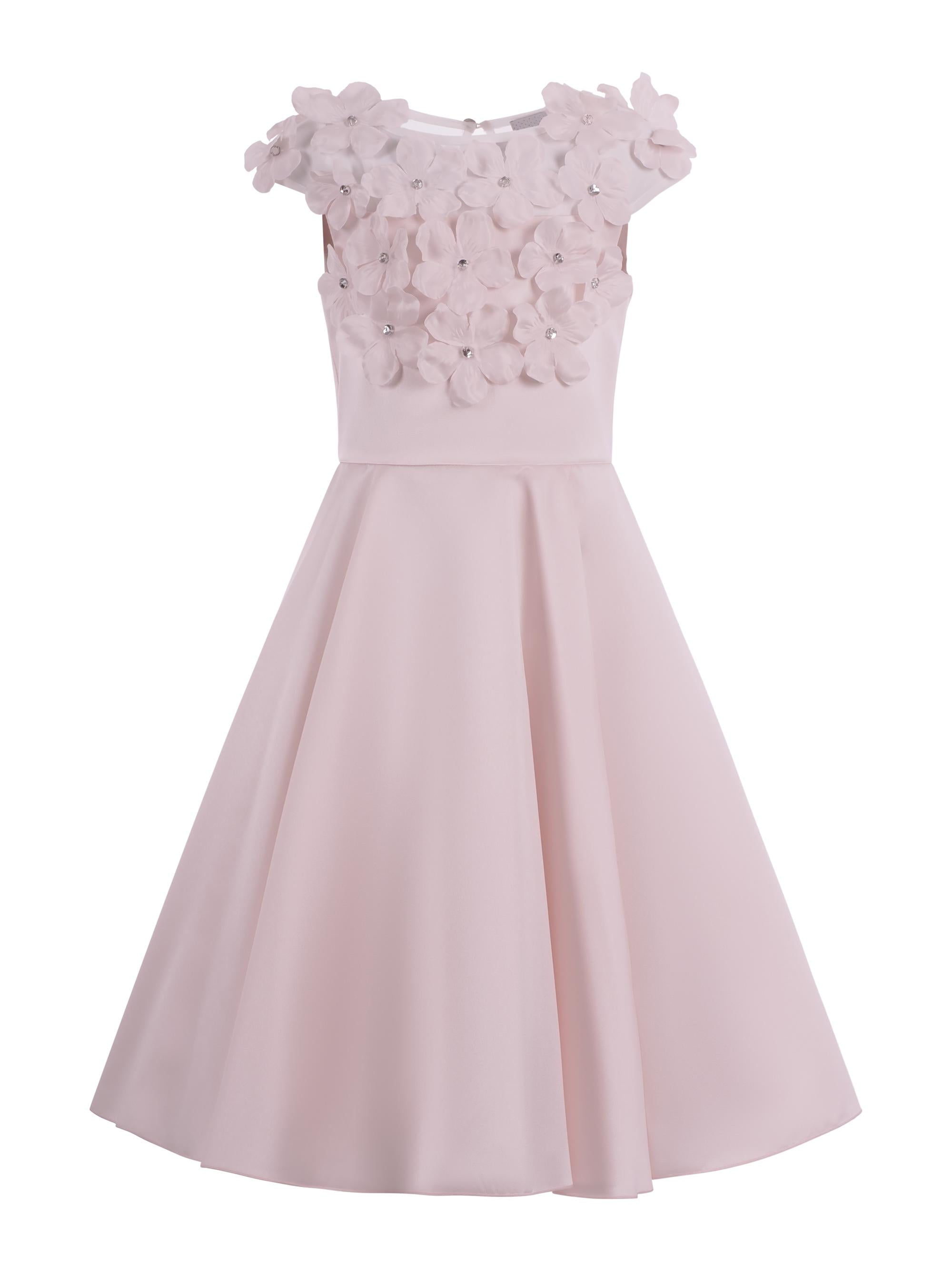 Abito per bambina Monnalisa rosa con applicazione a fiori 77G900 7121 0092 MONNALISA KIDS