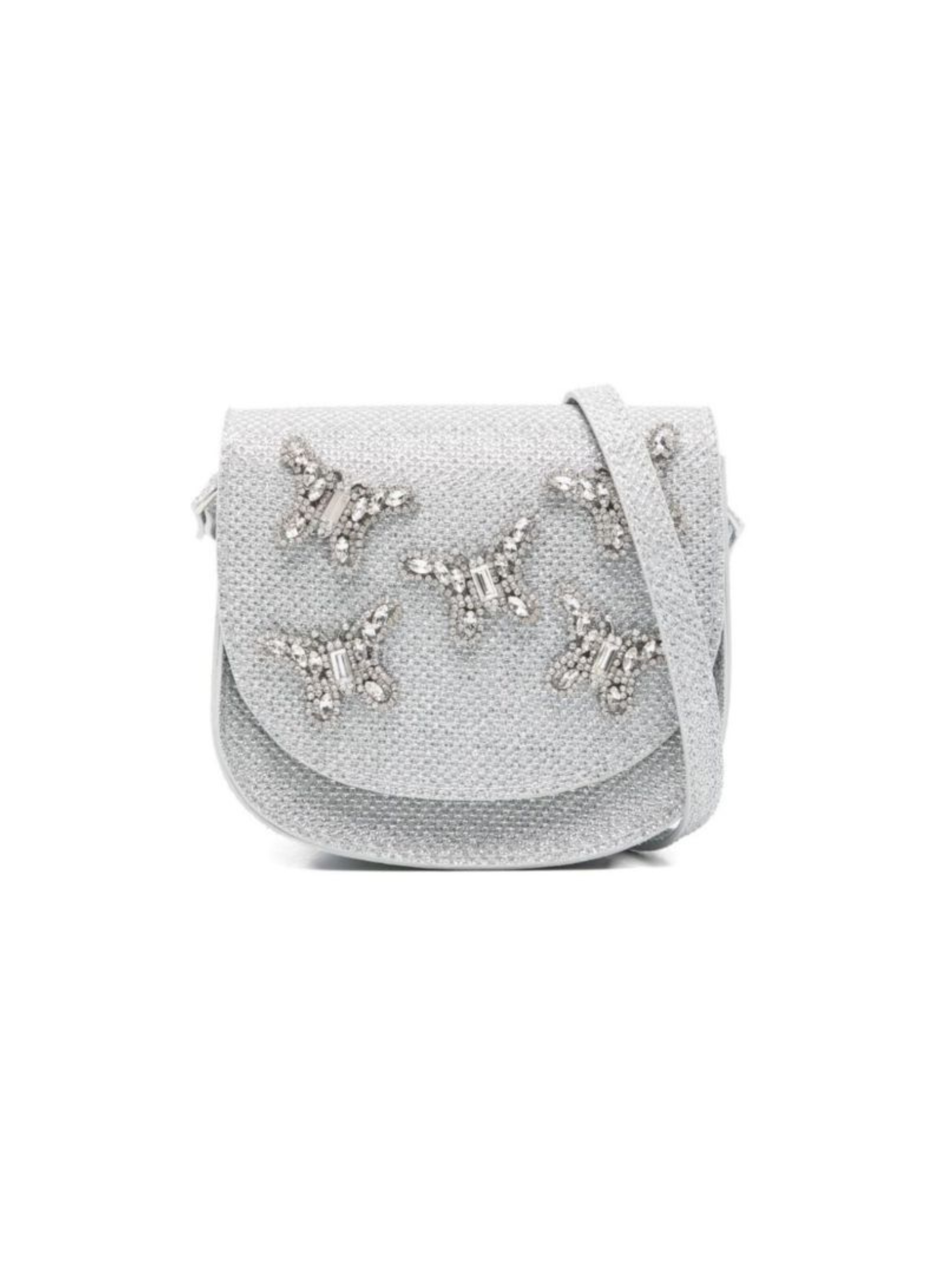 Borsa per bambina Aruna Seth argentata con applicazione farfalle BAG01 SILVER ARUNA SETH KIDS