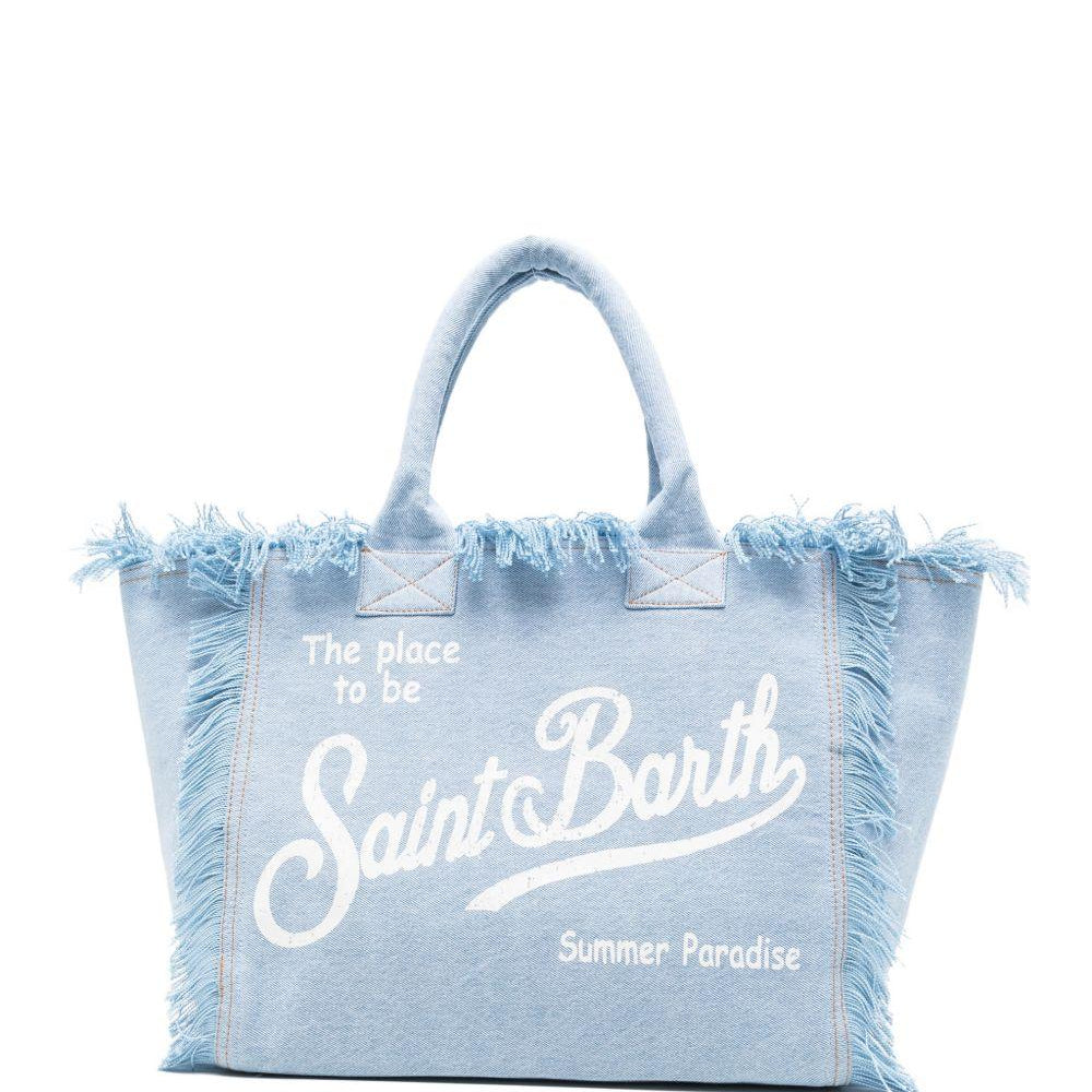 Borsa Vanity MC2 Saint Barth azzurra con logo sul davanti VANI001 00426L MC2 ST. BARTH
