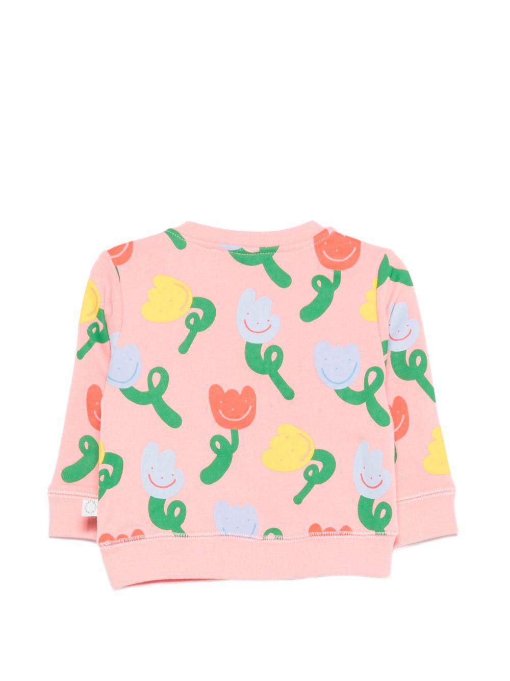 Felpa per neonata Stella McCartney Kids rosa con stampa floreale all-over TY4090 Z3559 509MC STELLA McCARTNEY KIDS
