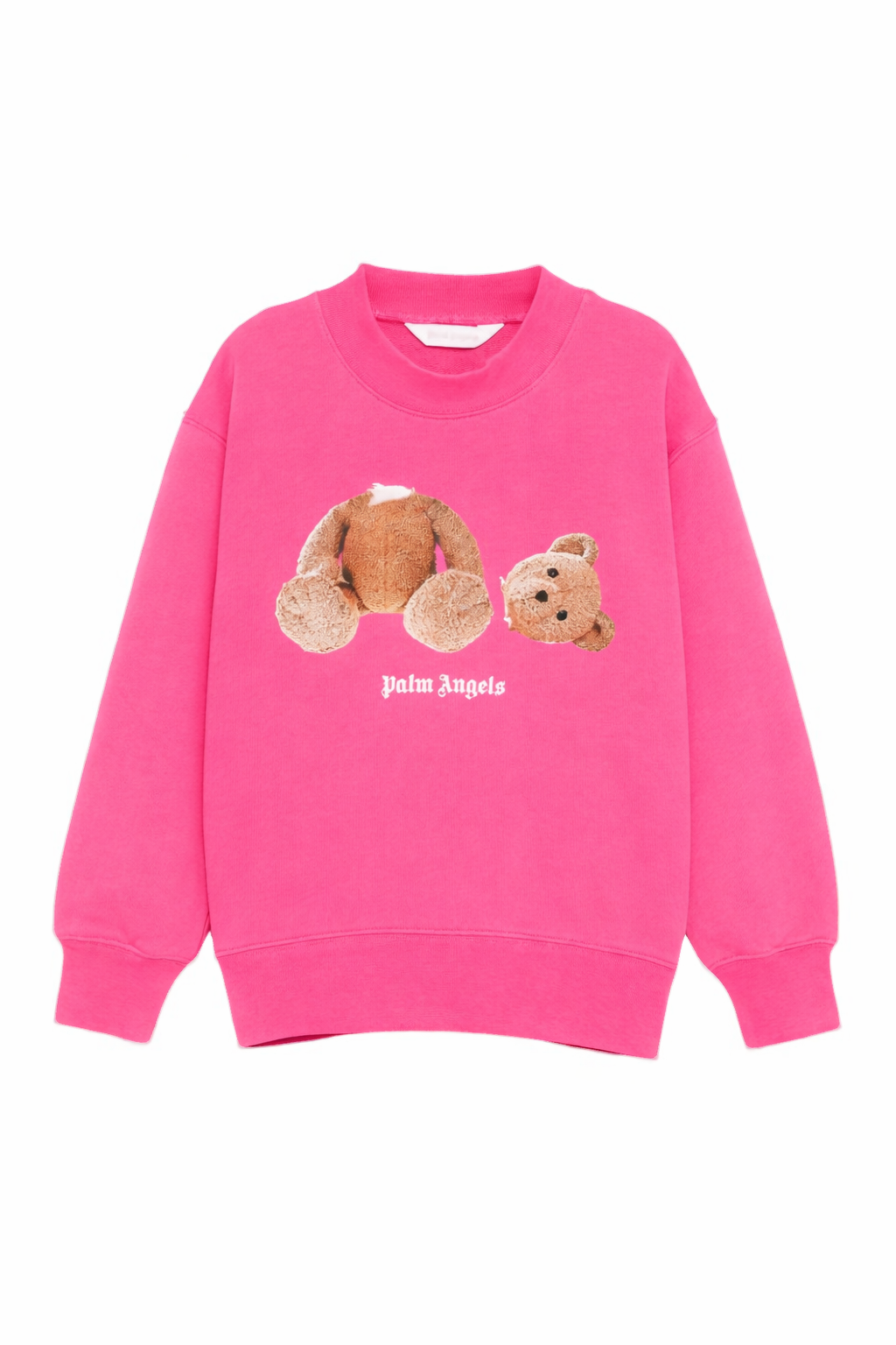Felpa per bambina Palm Angels Kids rosa con stampa Teddy sul davanti PGBA013S26FLE002 044 PALM ANGELS KIDS
