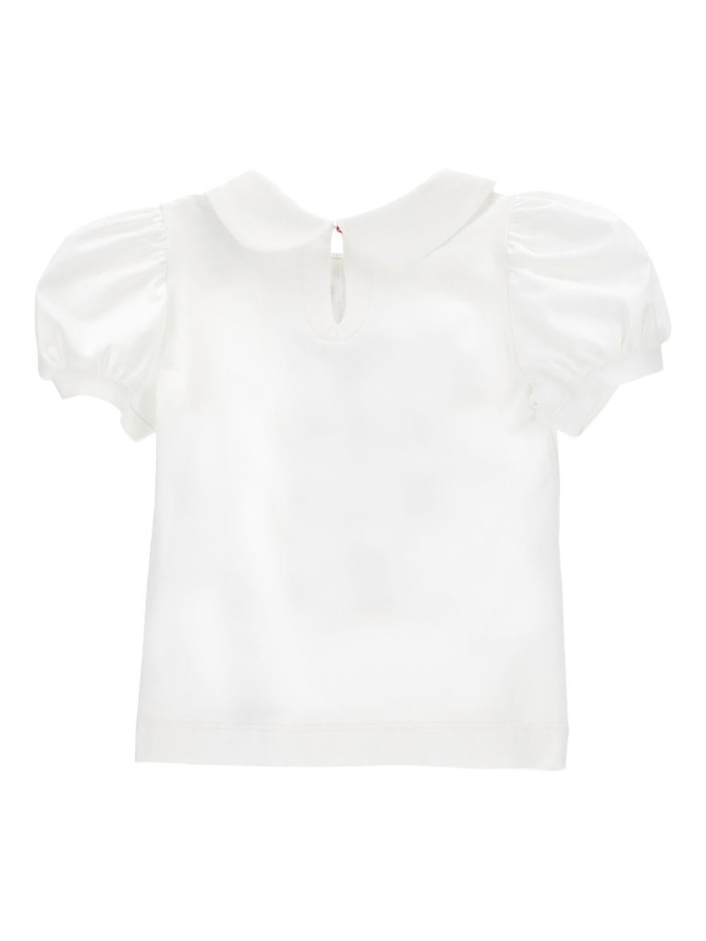 T-shirt per neonata Monnalisa bianca con motivo fragola 31G618 7201NB 0099 MONNALISA