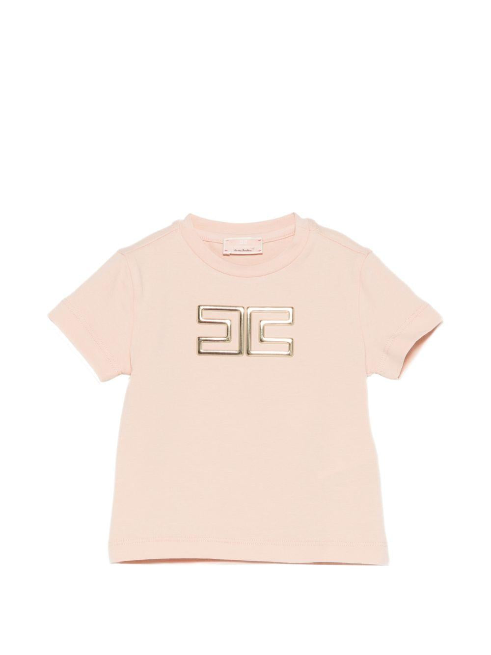 T-shirt per neonarta Elisabetta Franchi La Mia Bambina rosa con dettaglio logo EGTS1070JE006 C125 ElISABETTA FRANCHI