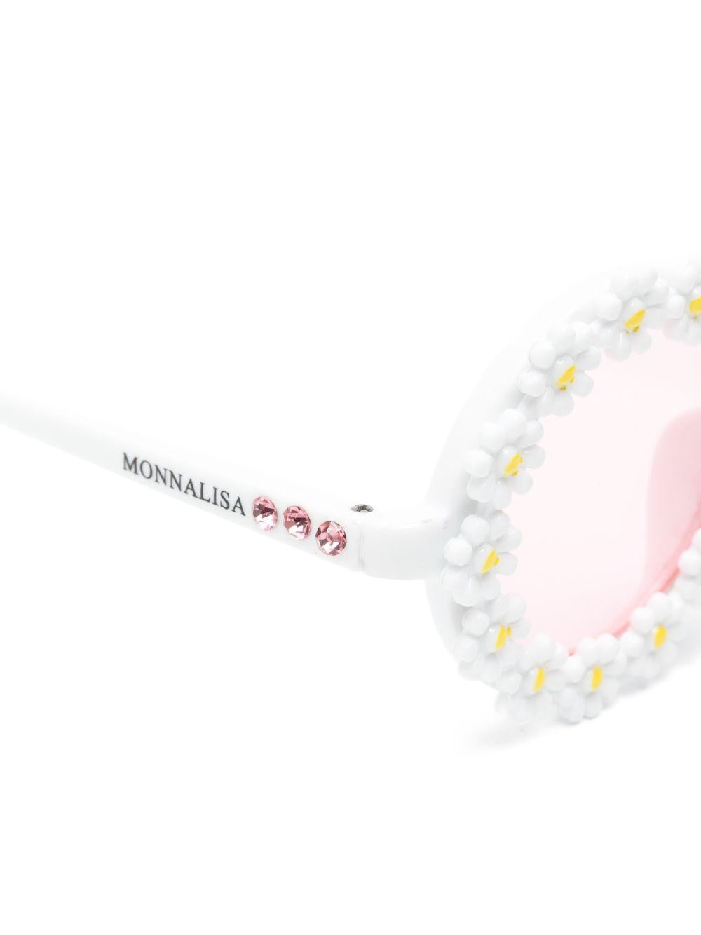 Occhiali per bambina Monnalisa bianco con decorazione a fiori 39G019 7093 0190 MONNALISA KIDS