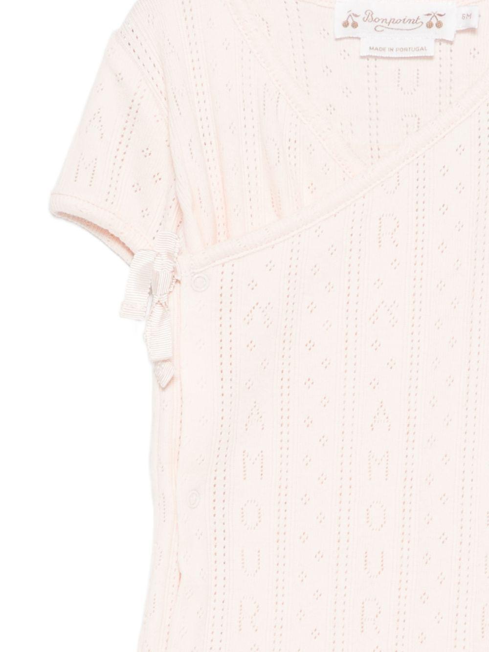 Tutina per neonata Bonpoint rosa con lavorazione a maglia S06NNIK00013 021A BONPOINT KIDS
