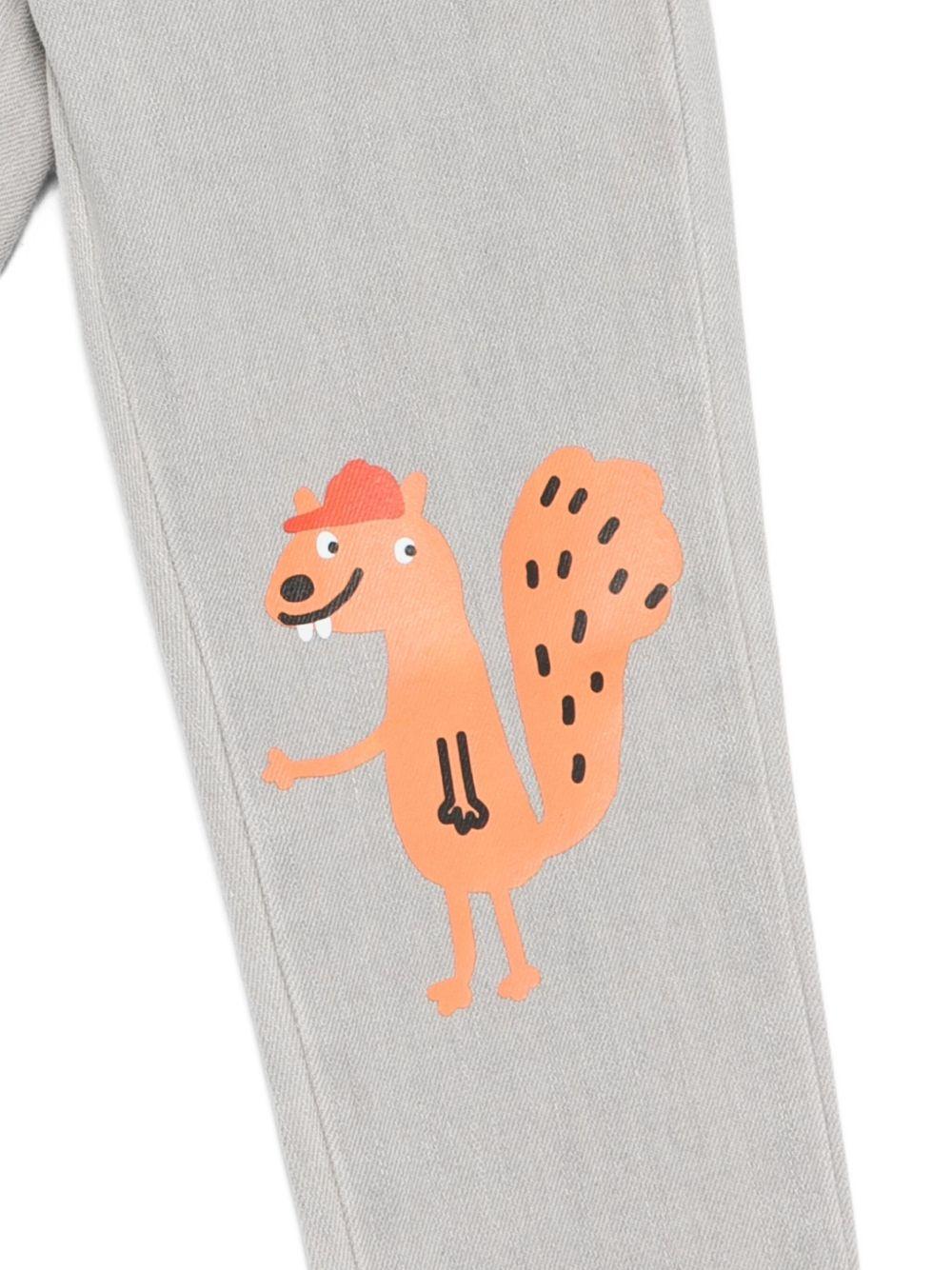 Jeans per bambino Stella McCartney Kids grigio con stampa scoiattolo TX6Q60 Z0746 970 STELLA McCARTNEY KIDS