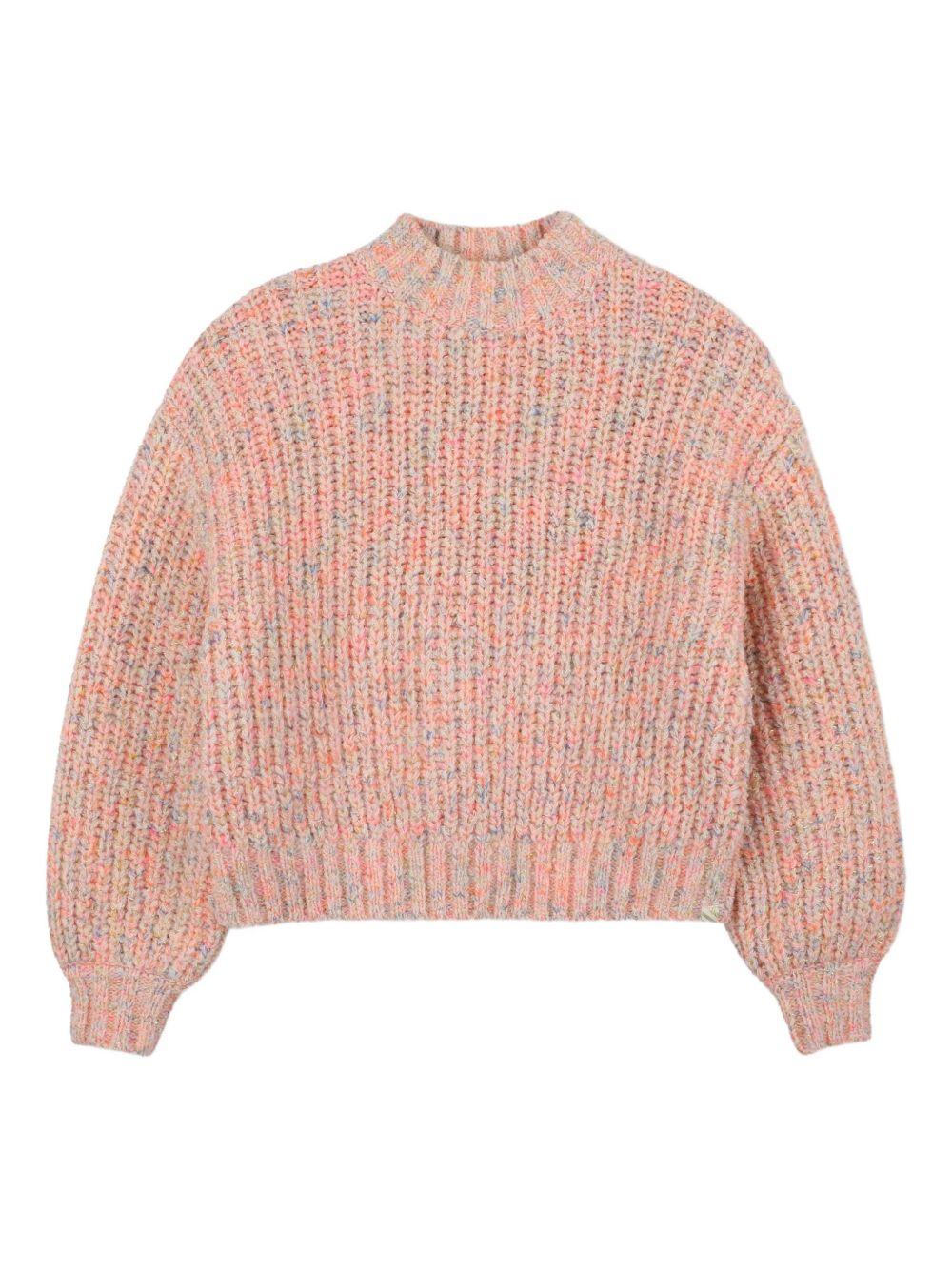 Maglione per bambina Billieblush rosa con collo alto U21213 408 BILLIEBLUSH