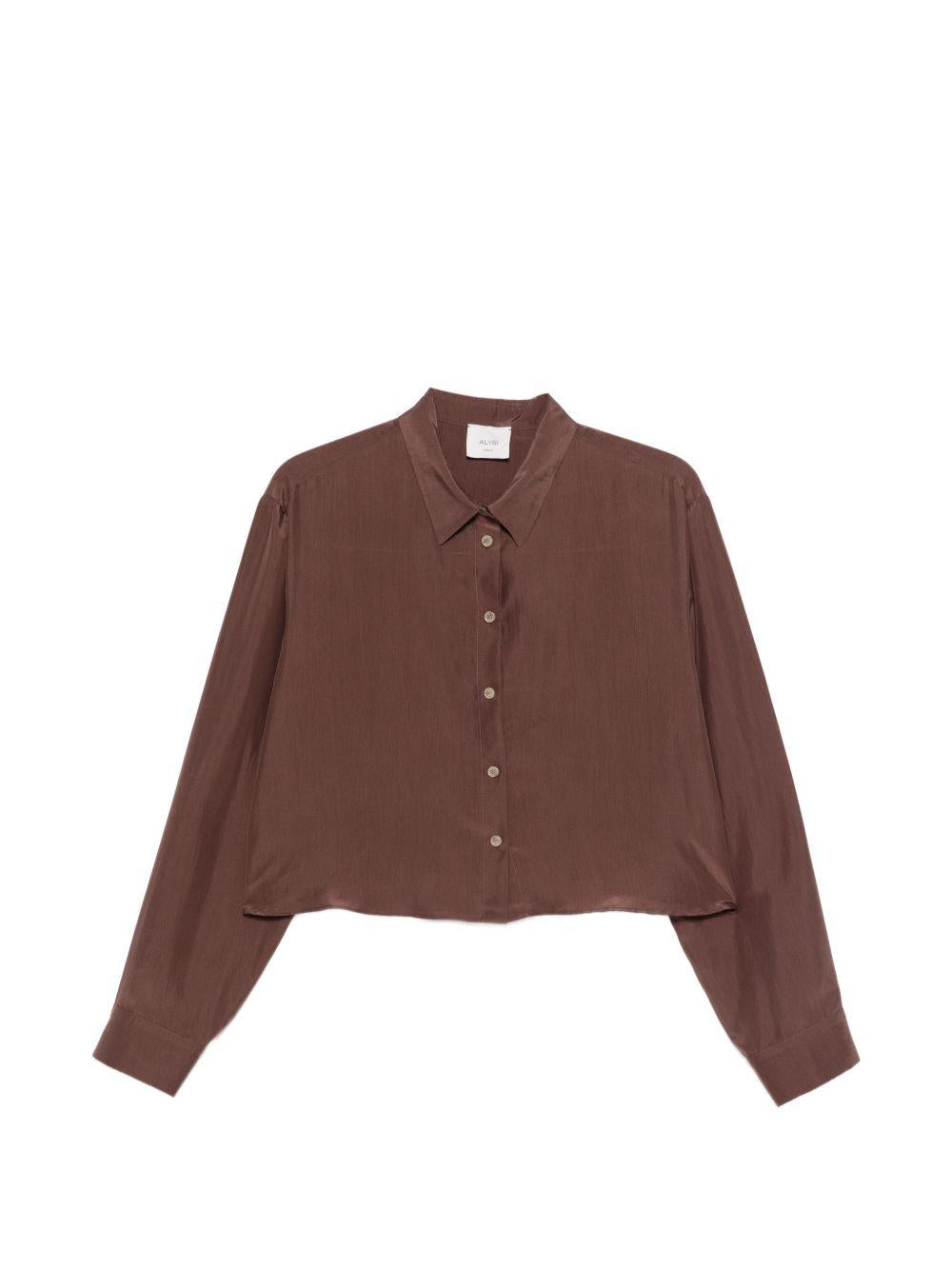 Camicia per donna Alysi marrone con chiusura con bottoni sul davanti 116219 P6003 MOSTO ALYSI