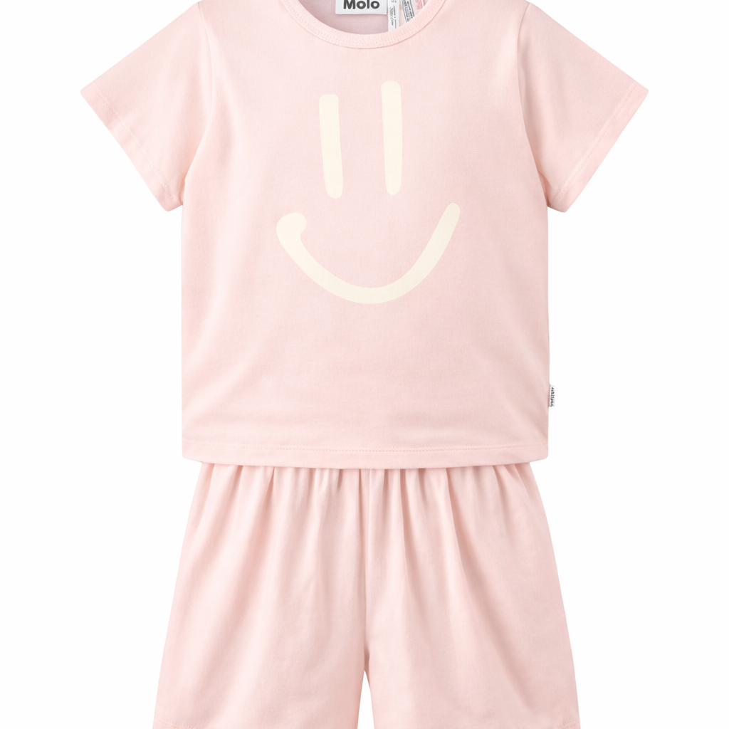 Set pigiama Luvis per bambina Molo rosa con stampa smile 6S26R401 5647 MOLO KIDS
