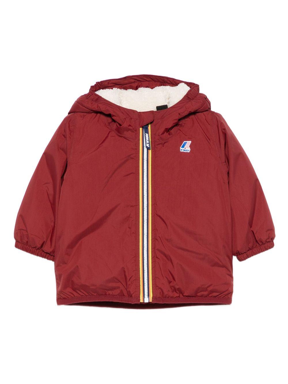 Giacca per neonati K-Way Kids rosso con cappuccio e zip frontale K7142RW WNN K-WAY KIDS