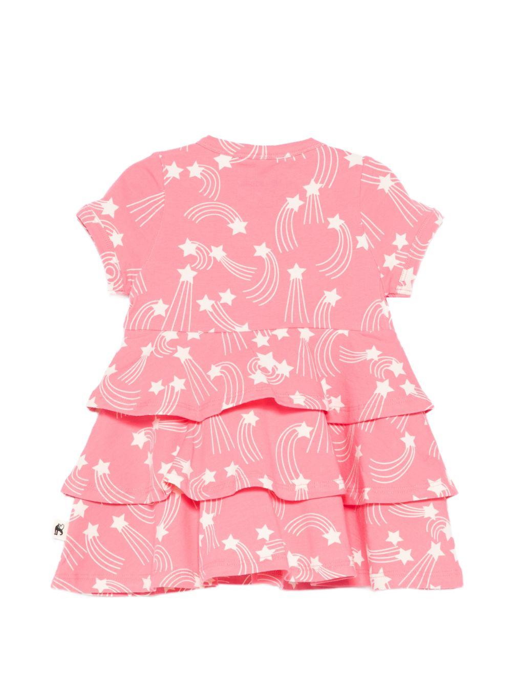 Abito per neonata Mini Rodini rosa con stampa stelle all-over 26250104NB PINK MINI RODINI KIDS