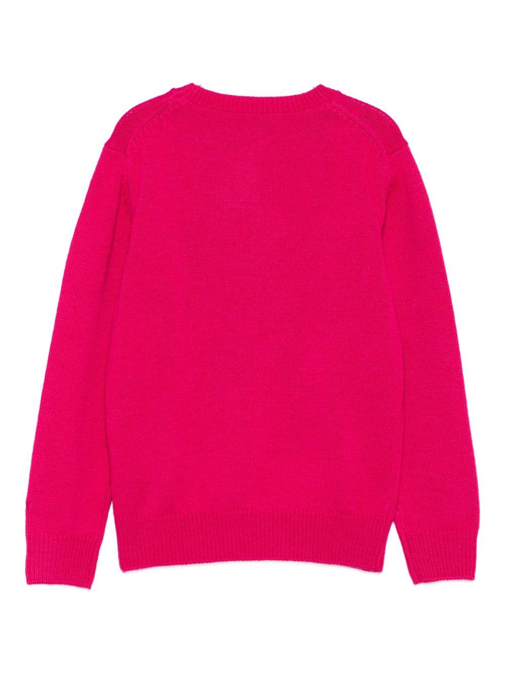 Maglione per bambina MC2 Saint Barth Kids x Trudi fucsia con Panda ricamato sul davanti PRC0001 01984I MC2 ST. BARTH KIDS