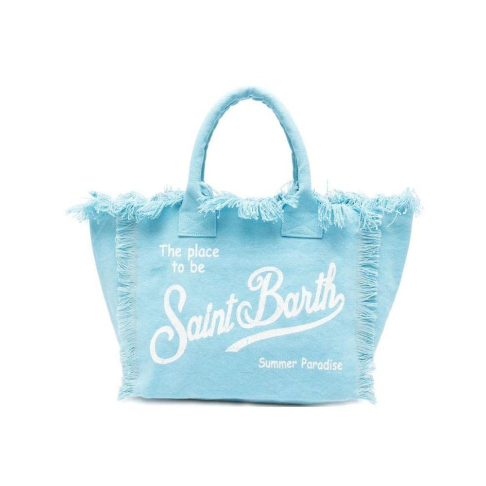 Borsa Vanity MC2 Saint Barth azzurra con logo stampato sul davanti VANI001 00165L MC2 ST. BARTH KIDS