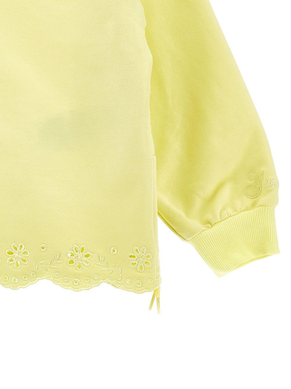 Felpa per bambina Monnalisa giallo con chiusura a coulisse 17G600 7014 0014 MONNALISA KIDS