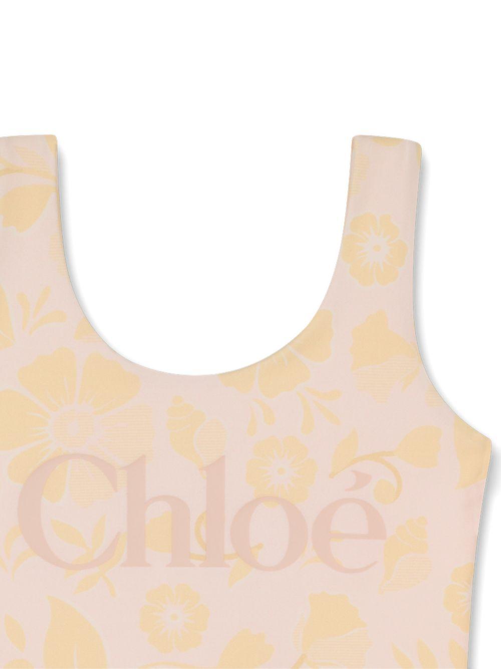 Costume da bagno per bambina Chloé Kids rosa con stampa a fiori C20863 S05 CHLOE' KIDS