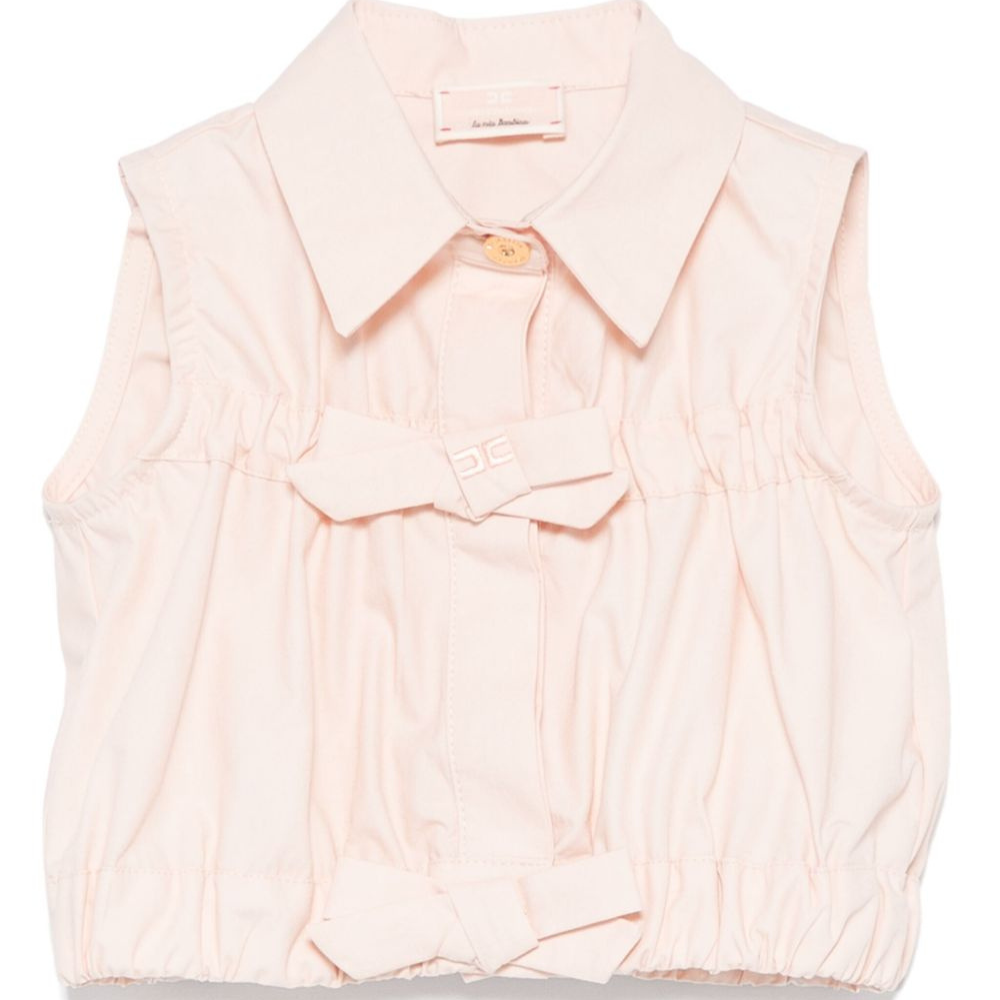 Camicia per neonata Elisabetta Franchi La Mia Bambina rosa con applicazione EGCA0410CA235 C036 ElISABETTA FRANCHI