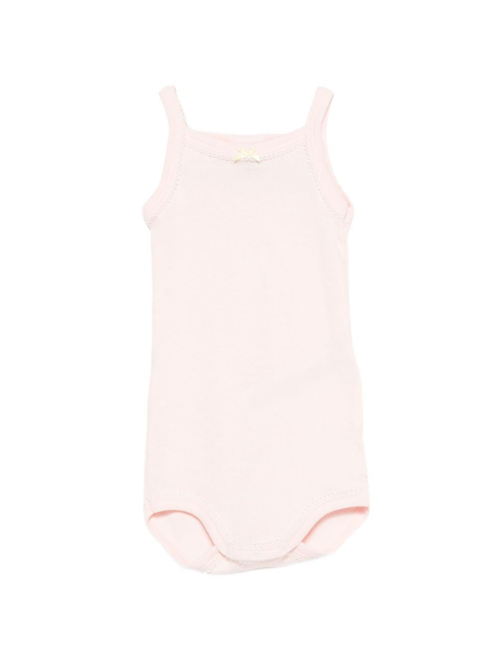 Set tre body per neonata Petit BAteau multicolore senza maniche con motivo a pois A0FRY 00 PETIT BATEAU