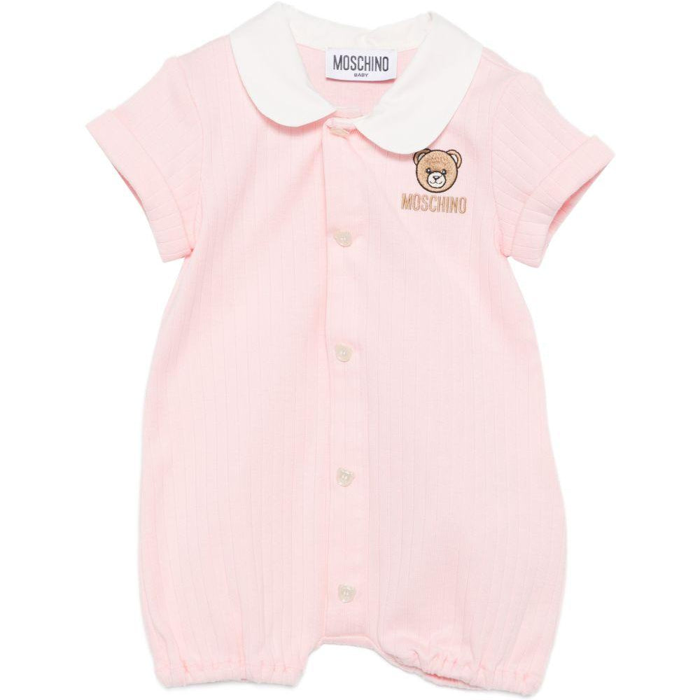 Tutina per neonata Moschino Kids rosa con applicazione Teddy Bear MUY08YLAA55 50209 MOSCHINO KIDS