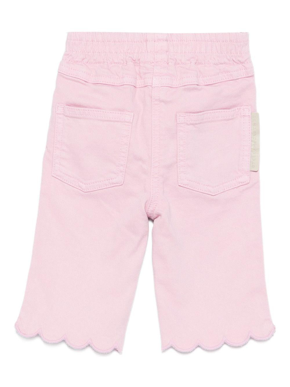 Pantaloni per neonata Stella McCartney Kids rosa con orlo smerlato TX6110 Z0156 568 STELLA McCARTNEY KIDS