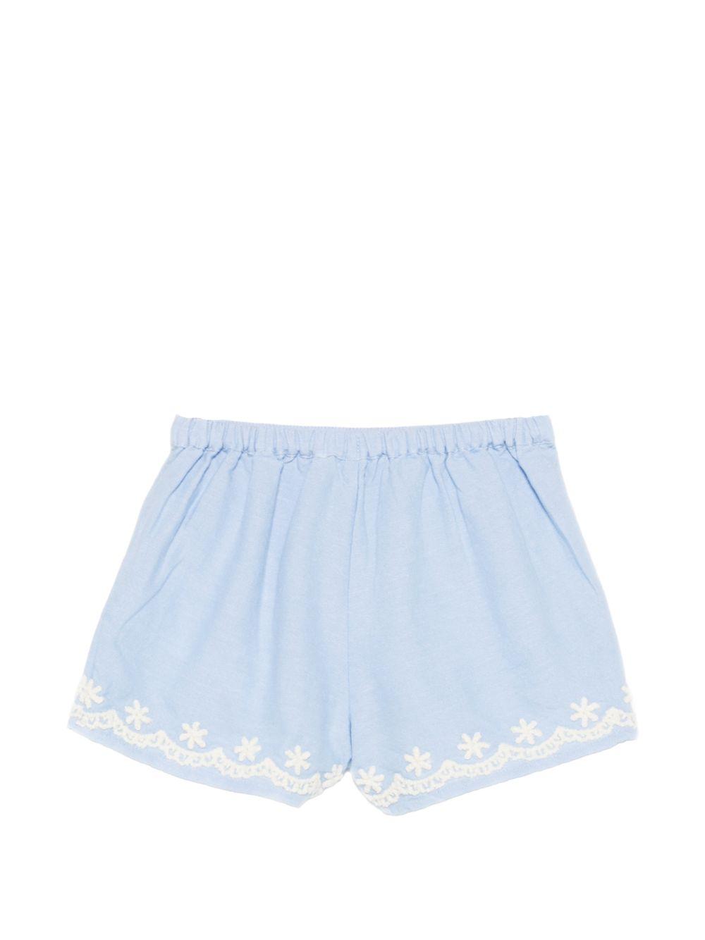 Shorts Vally per neonata Louise Misha azzurri con ricamo floreale FRI-S26-S0267 BLUE LOUISE MISHA