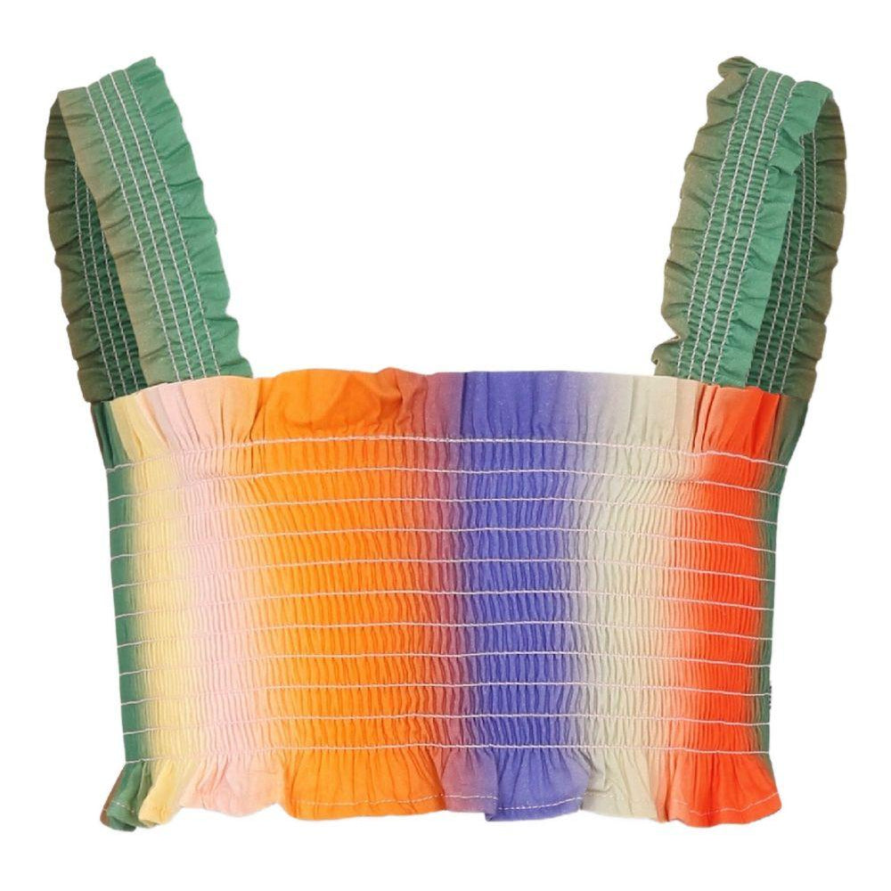 Top per bambina Molo multicolor corto con effetto increspato e spalline larghe 2S25C402 9258 MOLO