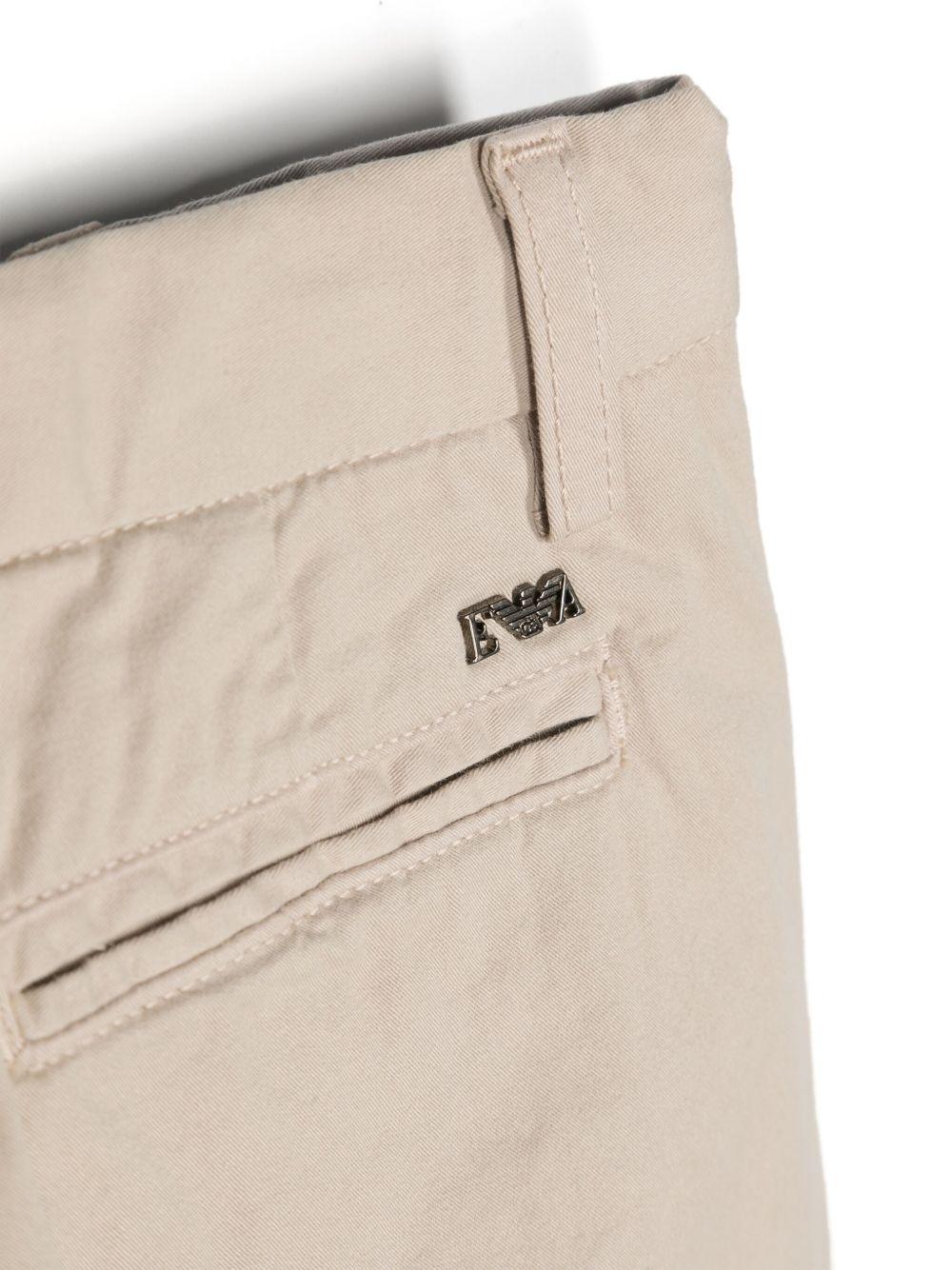 Shorts per bambino Emporio Armani Kids beige con logo sul retro 8N4S60 4N6YZ 01M5 EMPORIO ARMANI KIDS
