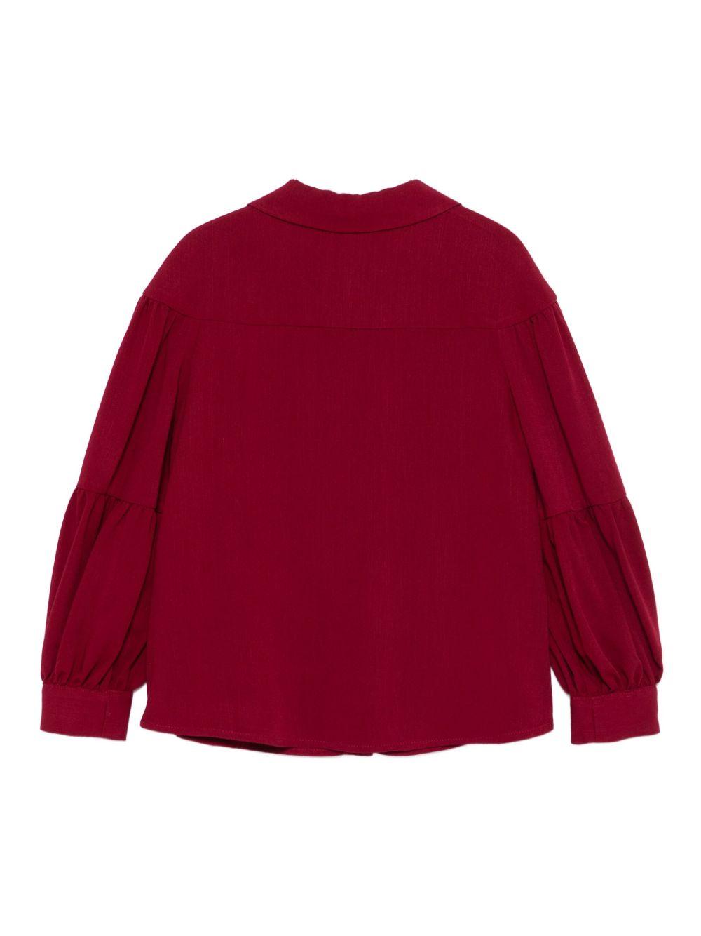 Camicia per bambina Mi Mi Sol rosso colletto stile polo MFCA105TS0322 BRD MIMISOL