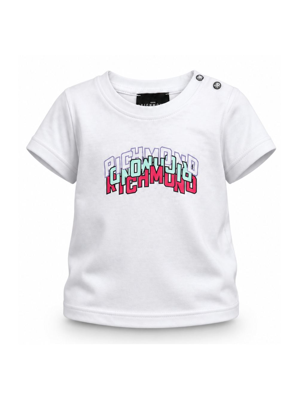 T-shirt per neonati John Richmond Junior bianca con dettaglio logo RIP26085TS WHITE JOHN RICHMOND KIDS