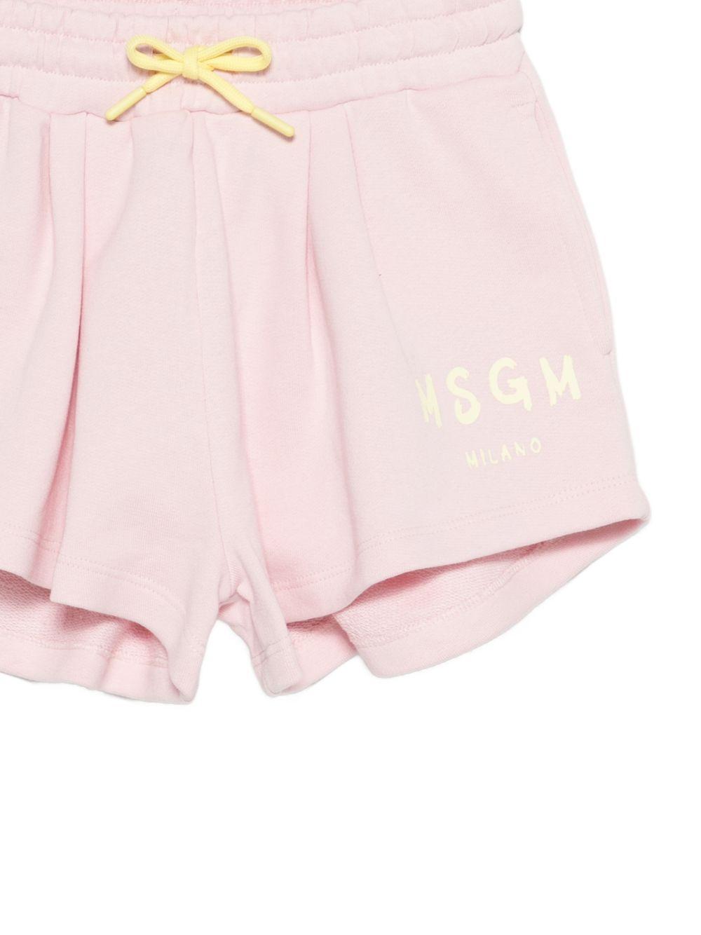 Shorts per bambina MSGM Kids rosa con coulisse S6MSJGSH066 MS076 MSGM KIDS