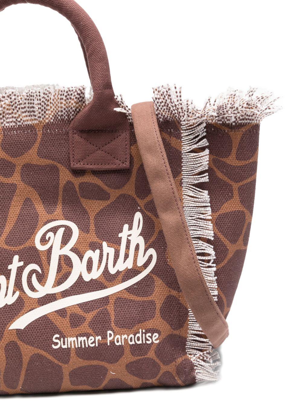 Borsa tote Colette MC2 Saint Barth marrone animalier con applicazione con lettere COL0001 00900L MC2 ST. BARTH KIDS