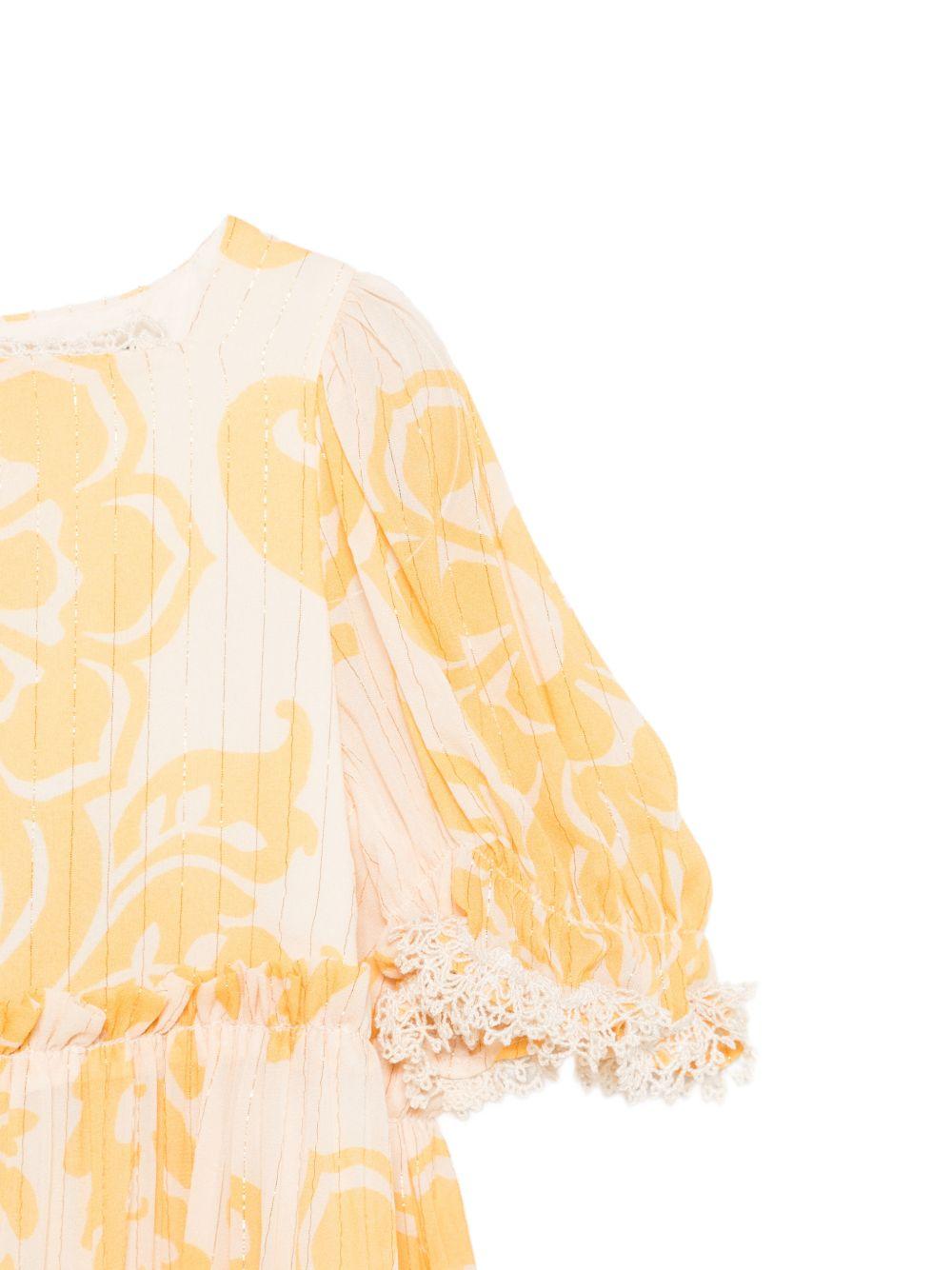 Abito per bambina ETRO KIDS giallo con stampa a fiori GY1B01 K0283 238GL ETRO KIDS