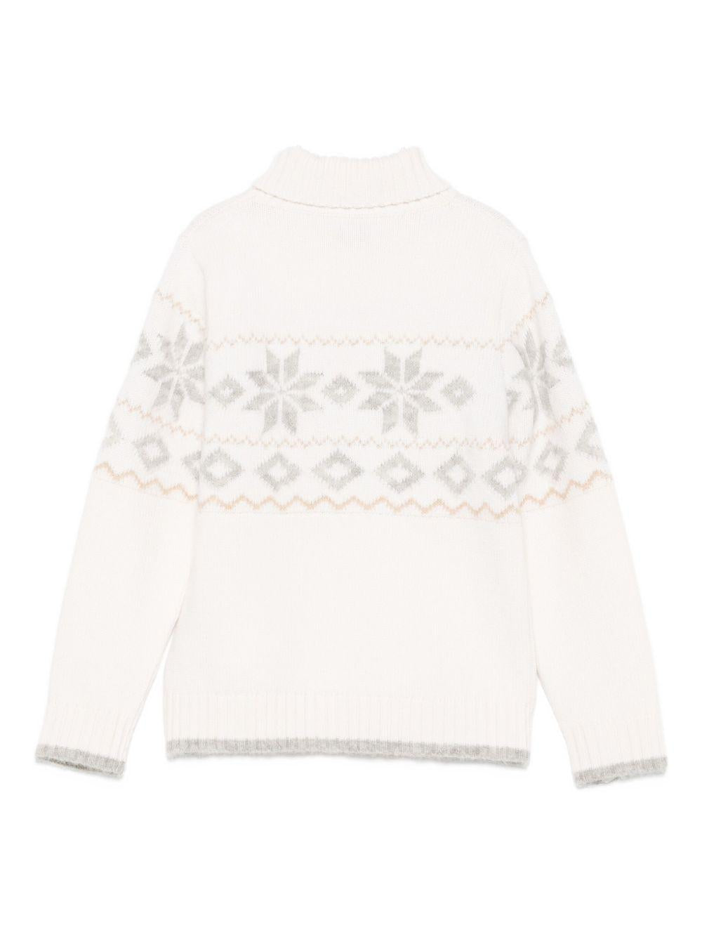 Maglione per bambino Eleventy Kids bianco con fiocco di neve EX9P50 W0049 100GR ELEVENTY KIDS