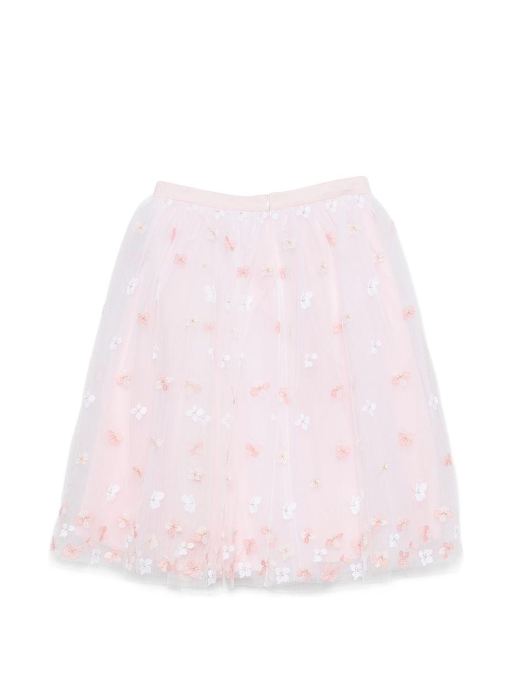 Gonna per bambina Tartine Et Chocolat rosa con ricami floreali CC27002 32 TArtine & Chocolat KIDS
