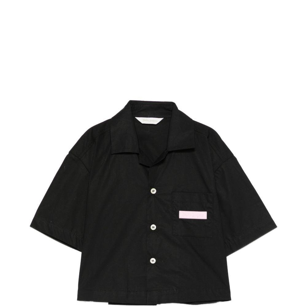Camicia per bambina Palm Angels Kids nera corta PGGG001S26FAB002 110 PALM ANGELS KIDS