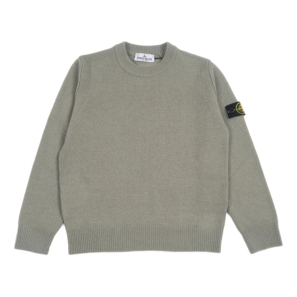 Maglione per bambino Stone Island Kids verde con applicazione con logo L2S165100002S00M1 V0055 STONE ISLAND KIDS