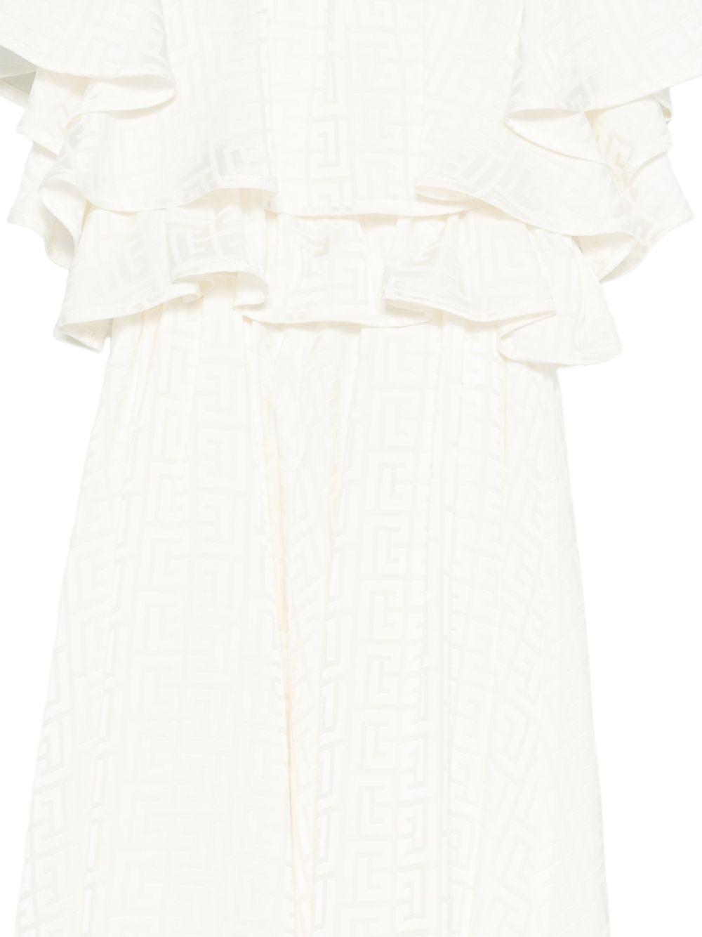 Abito per bambina Balmain Kids bianco con ruches BY1D11 S0192 102 BALMAIN KIDS