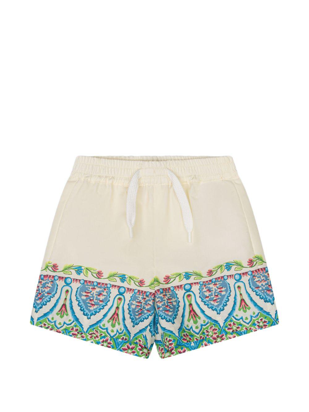 Shorts per neonato Etro Kids beige con stampa floreale GY6559 P0601 106MC ETRO KIDS