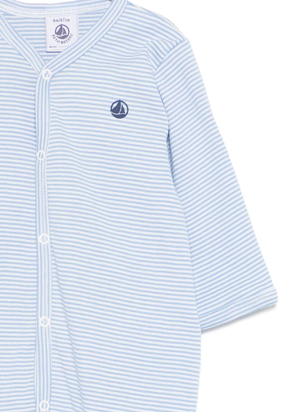 Pigiama per neonato Petit Bateau azzurro con chiusura con bottoni a pressioni A0FEX 01 PETIT BATEAU