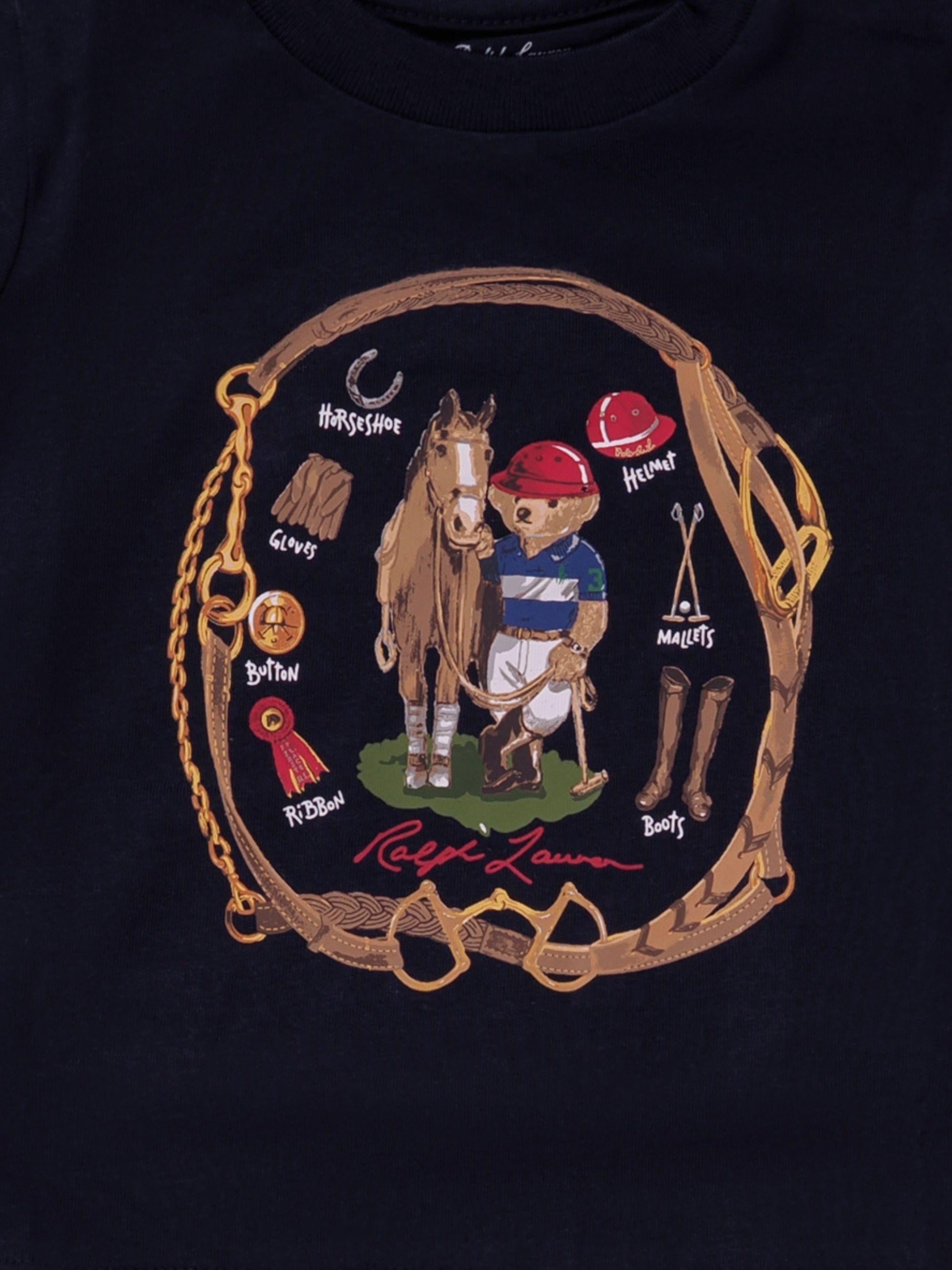 T-shirt per neonato Polo Ralph Lauren Kids nera con stampa Polo Bear 320A96608 001 Ralph Lauren kids
