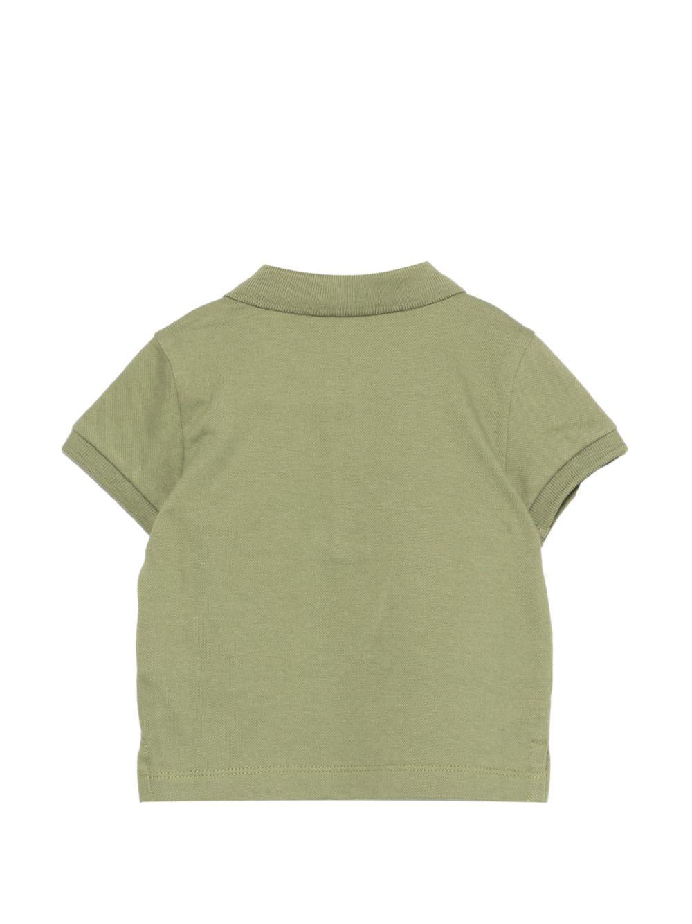 Polo per neonato Moschino Kids verde con stampa grafica con logo MUM04JLFA09 30037 MOSCHINO KIDS