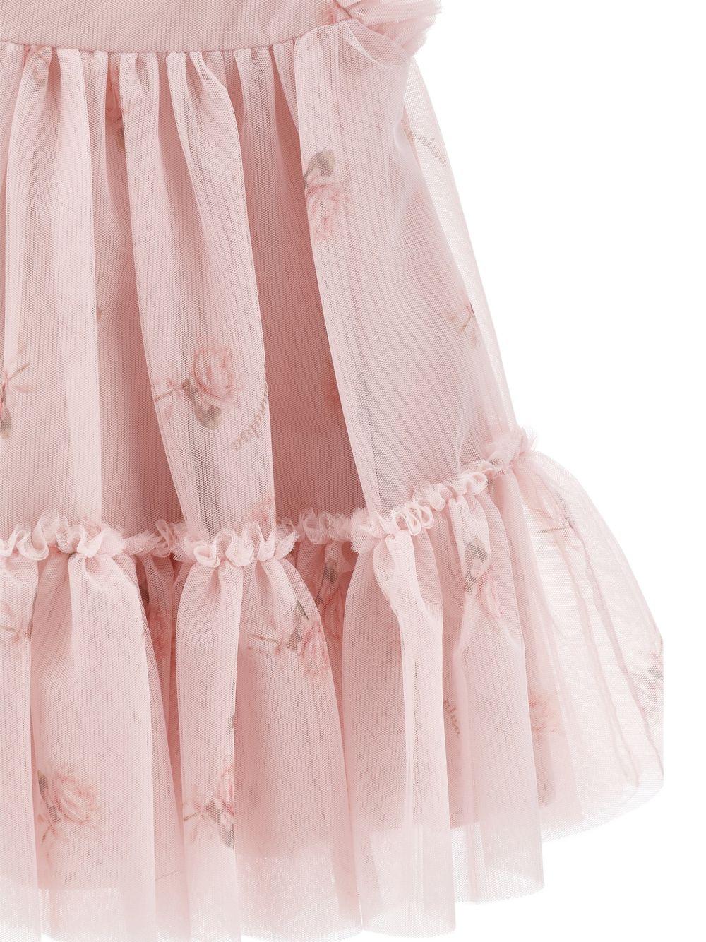 Abito per neonata Monnalisa Kids rosa con strato superiore in tulle 31H910 8652 094F MONNALISA KIDS