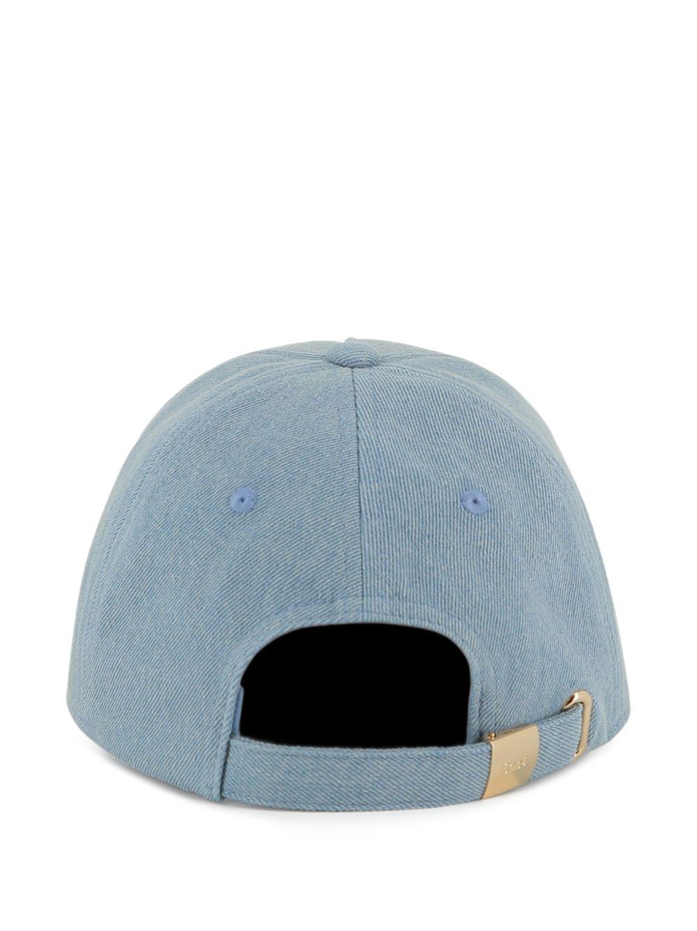 Cappello per bambina Chloé Kids in denim con ricamo logo C20869 Z10 CHLOE' KIDS