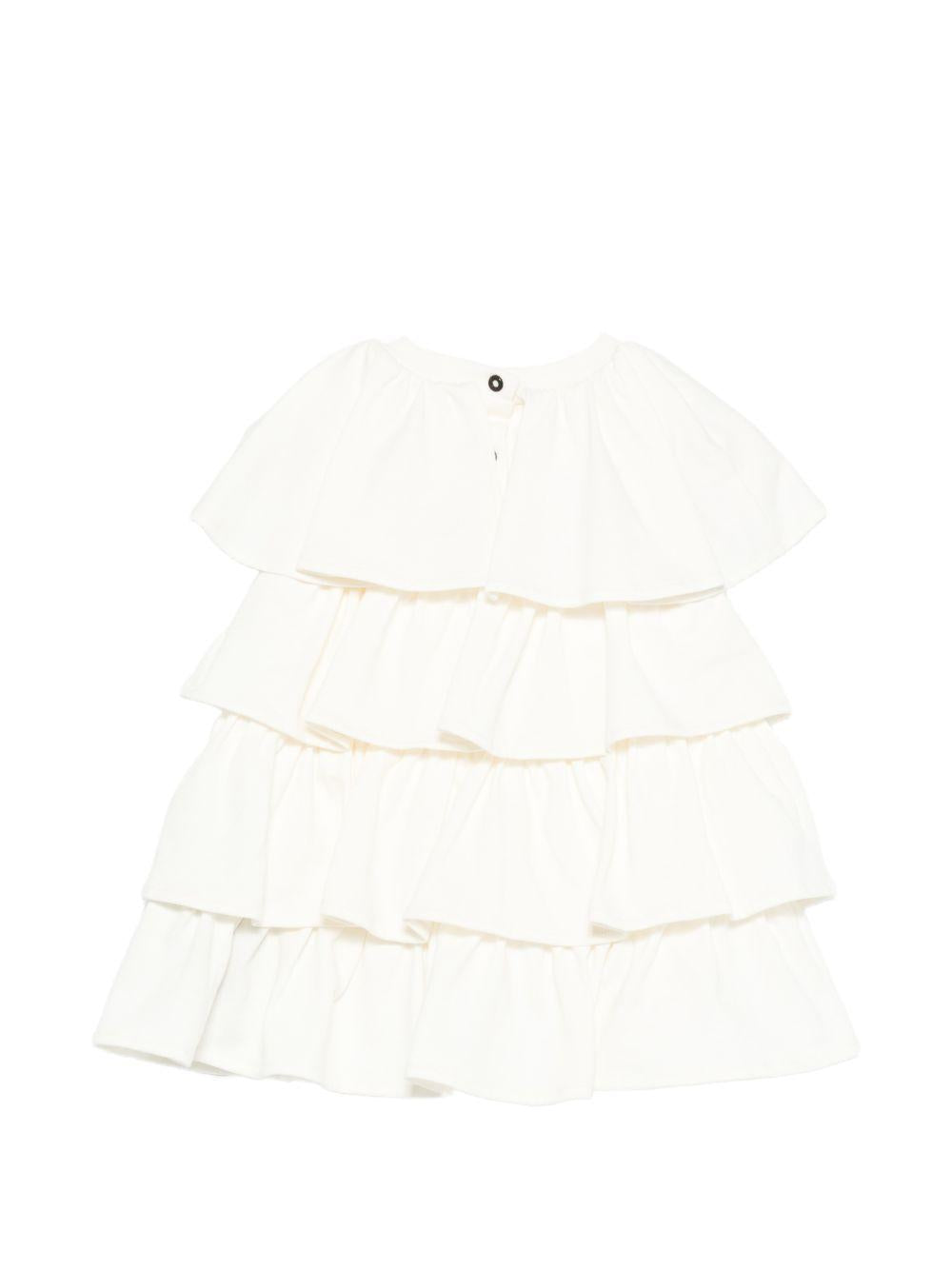 Abito per neonata Balmain Kids bianco con design a più strati BY1071 Z3672 102NE BALMAIN KIDS