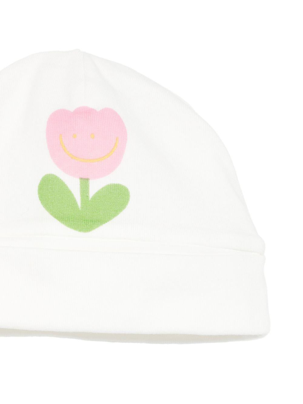 Set tutina e cappellino per neonata Stella McCartney Kids bianco con stampa fiore TYB020 Z0669 101 STELLA McCARTNEY KIDS