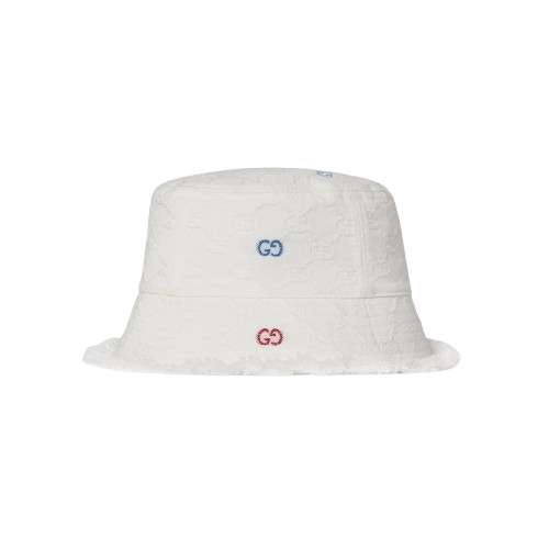Cloche per bambini Gucci Kids bianca con logo GG all-over 8600053HBH7 9000 GUCCI KIDS