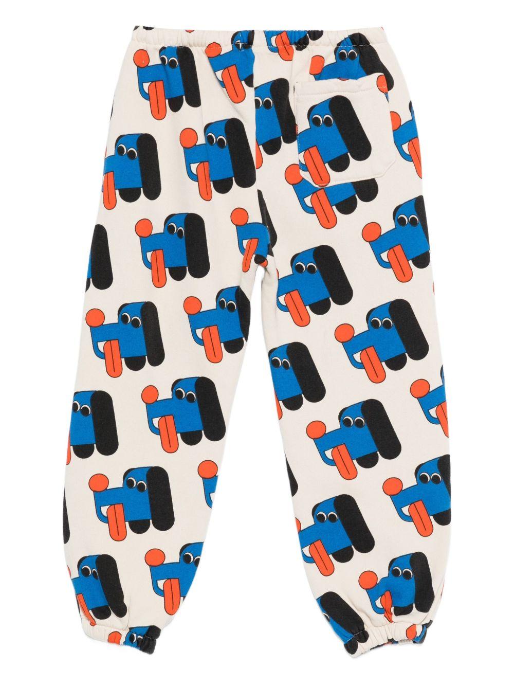Pantaloni sportivi per bambino Bobo Choses bianco con stampa cane B225AC064 199 BOBO CHOSES