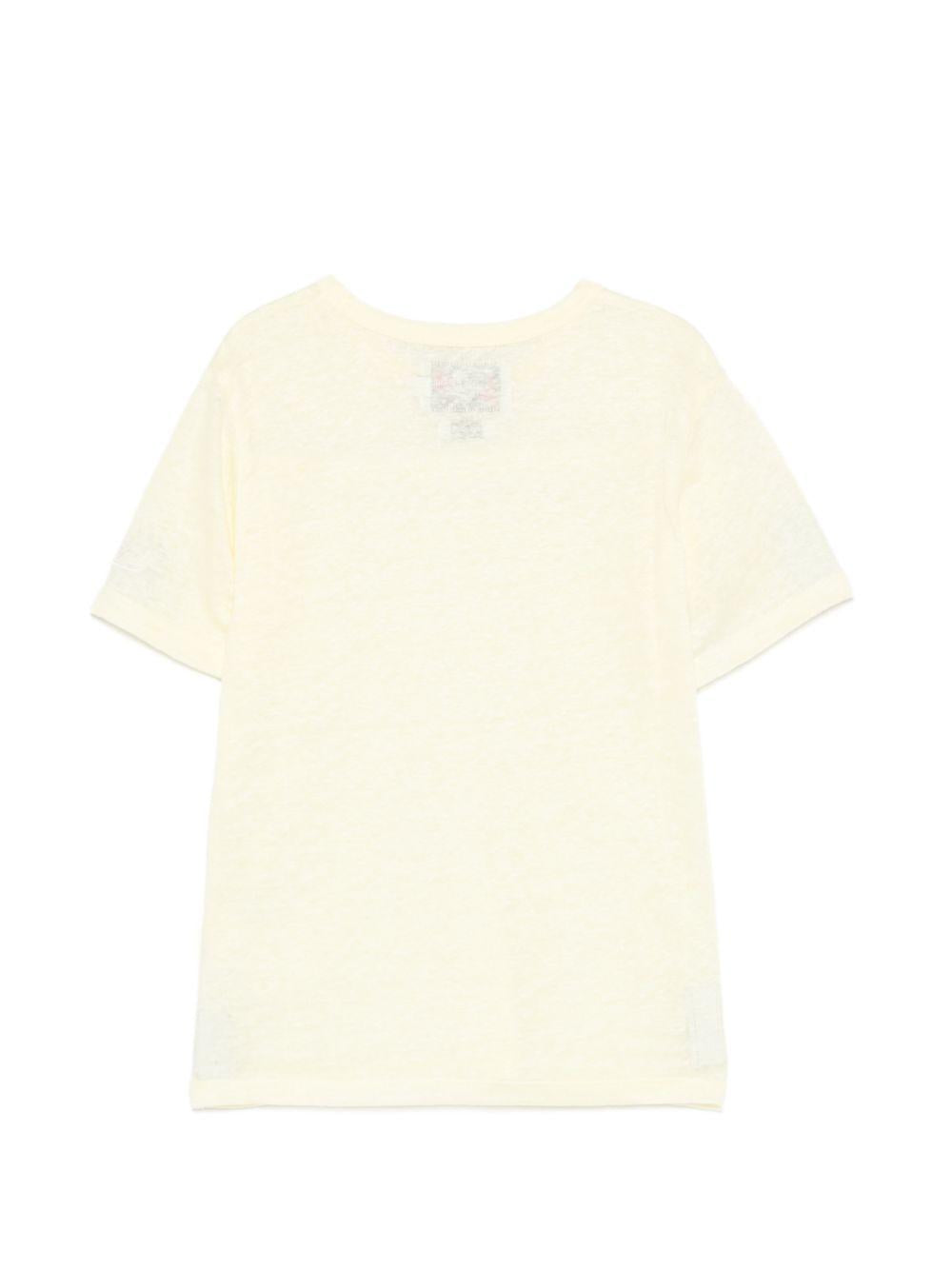 T-shirt per bambini MC2 Saint Barth Kids giallo con logo sulla manica ALE0002 00556L MC2 ST. BARTH KIDS